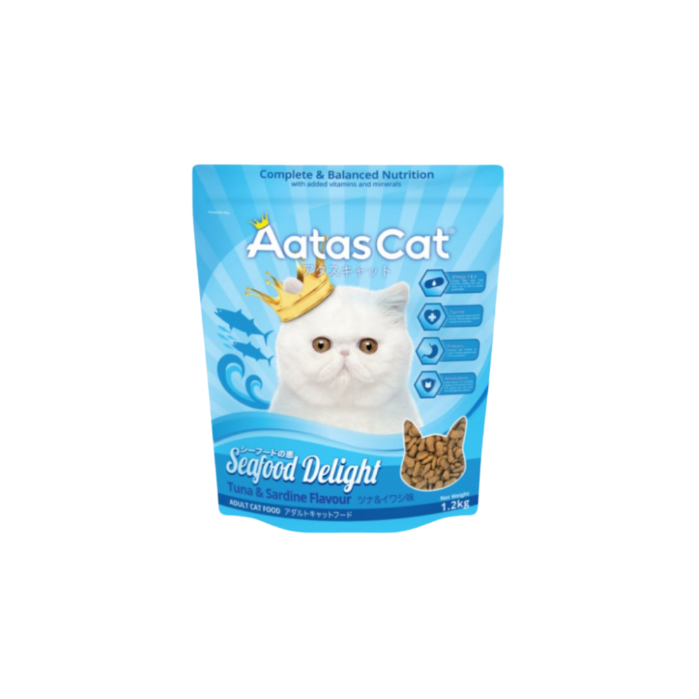 Aatas Cat 1.2kg Seafood Delight Tuna & Sardine Dry Cat Food