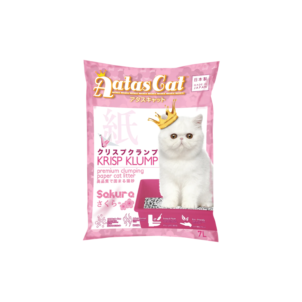 Aatas Cat 7l Sakura Krisp Klump Paper Cat Litter