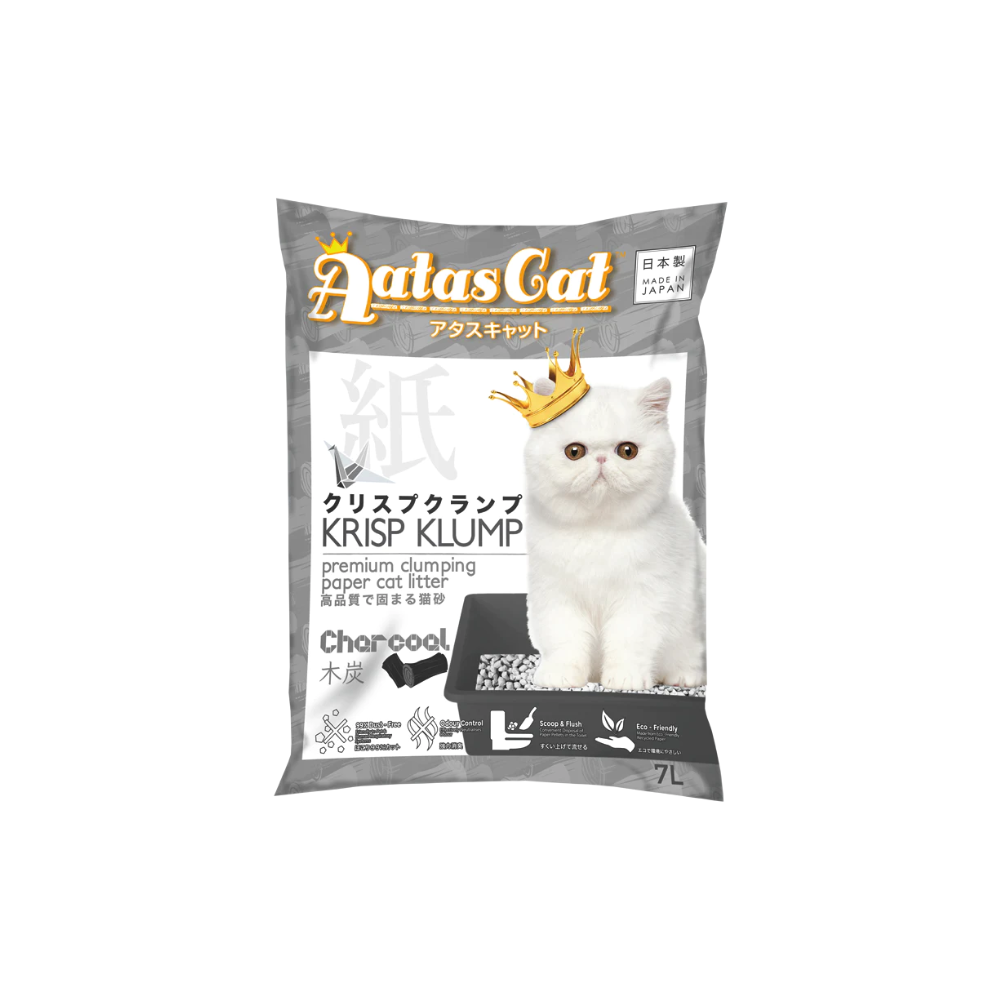 Aatas Cat 7l Charcoal Krisp Klump Paper Cat Litter