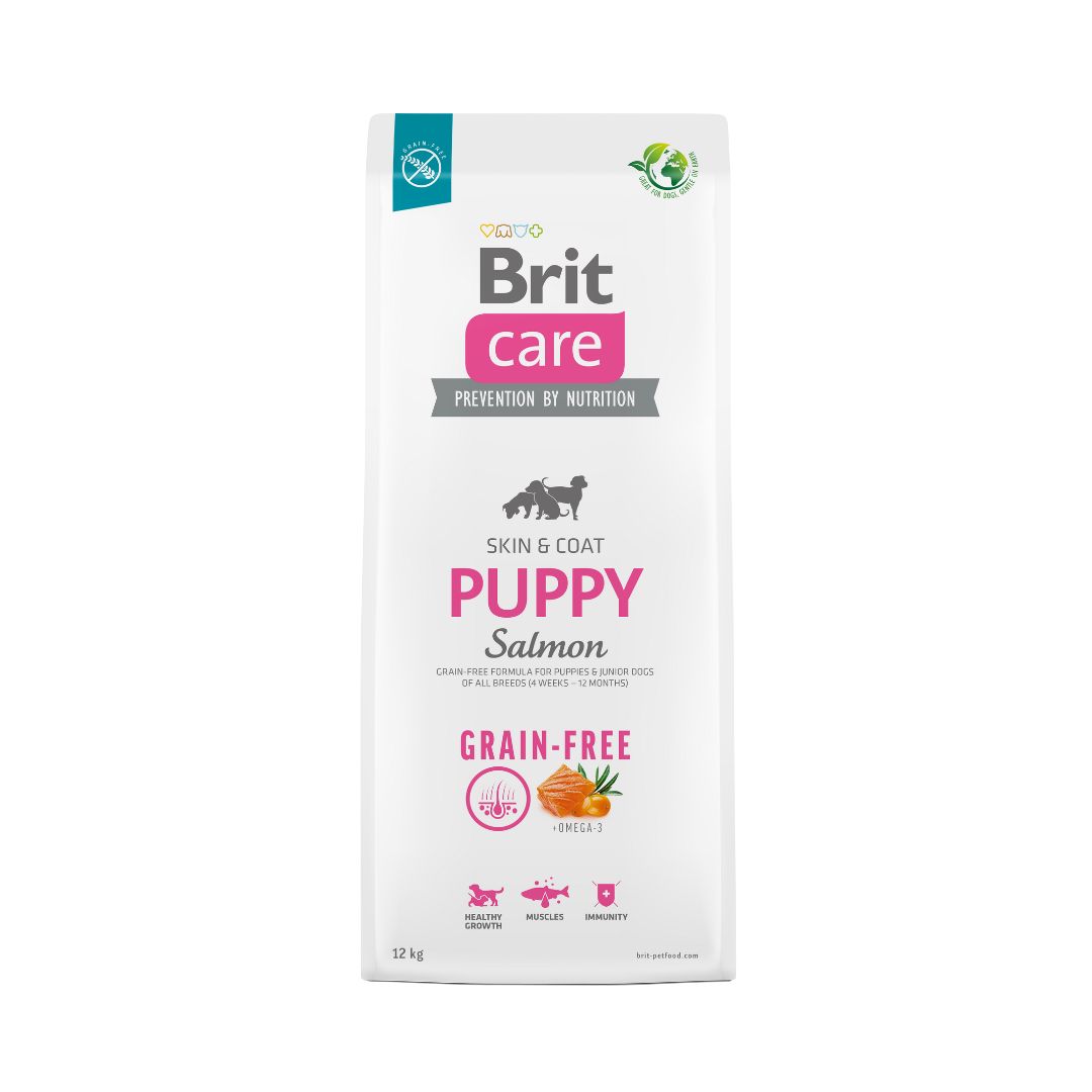 Brit Care Dog Grain Free Puppy Salmon 12kg Dry Dog Food