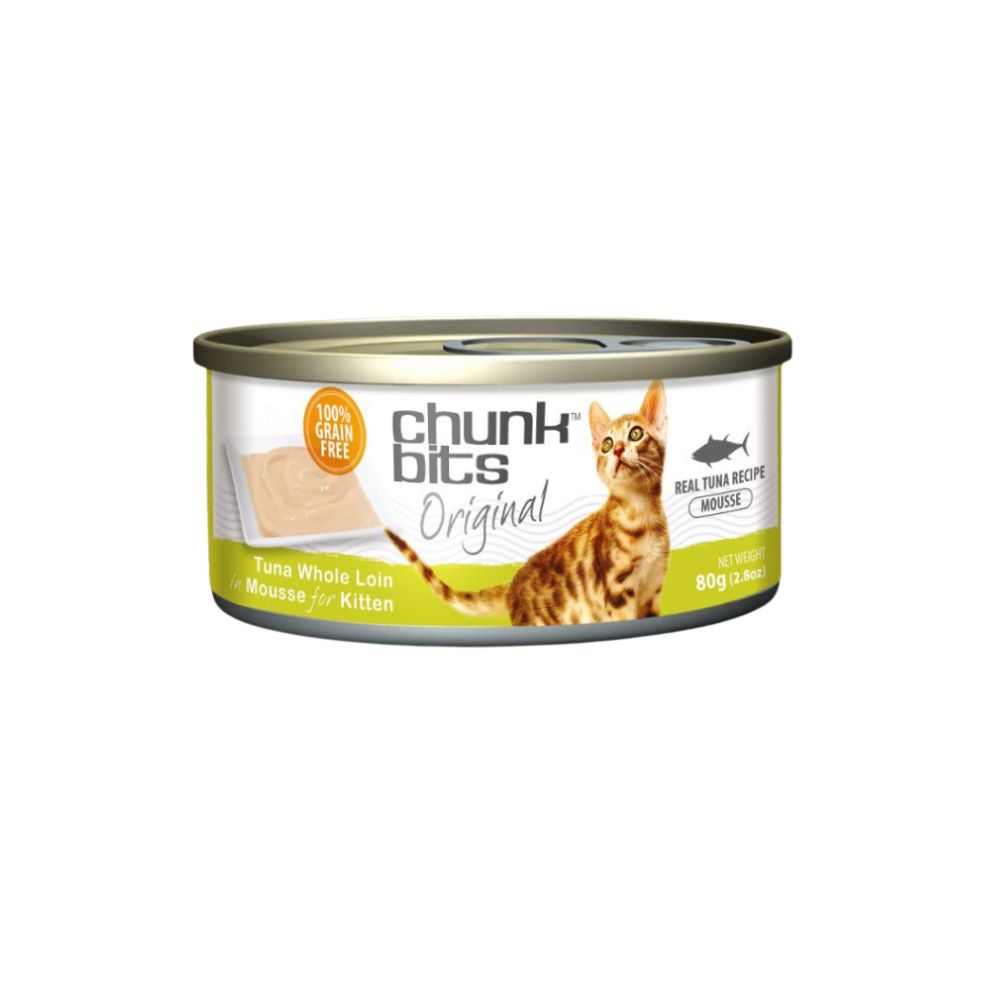 Chunkbits Cat Original 80g Tuna Whole Loin In Mousse For Kitten Wet Cat Canned Food