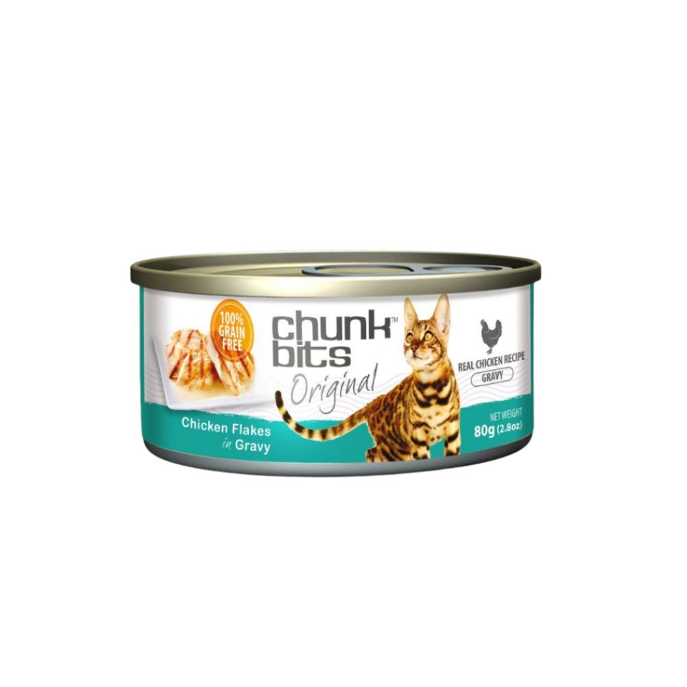 Chunkbits Cat Original 80g Chicken Flakes In Gravy Wet Cat Canned Food