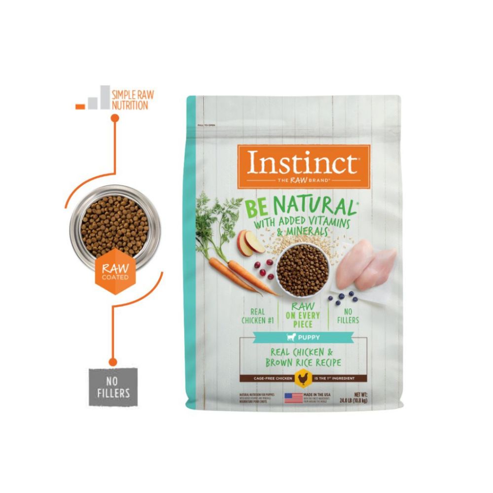 Instinct Dog Be Natural 10.8kg Puppy Real Chicken & Brown Rice Recipe Dry Dog Food