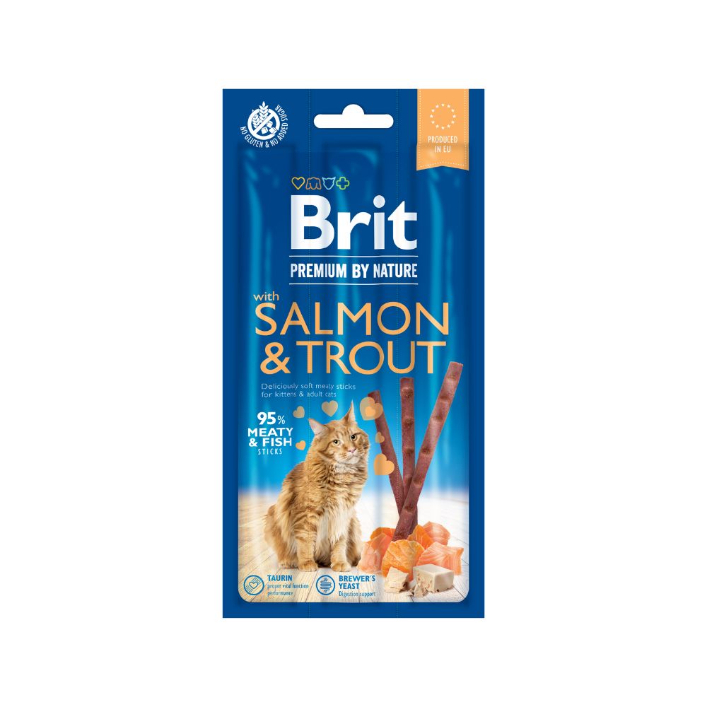 Brit Premium By Nature Cat Sticks 3x5g Salmon & Trout Cat Snack