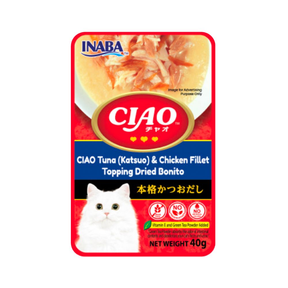 Ciao Pouch 40g Katsuo Chicken Bonito Wet Cat Food