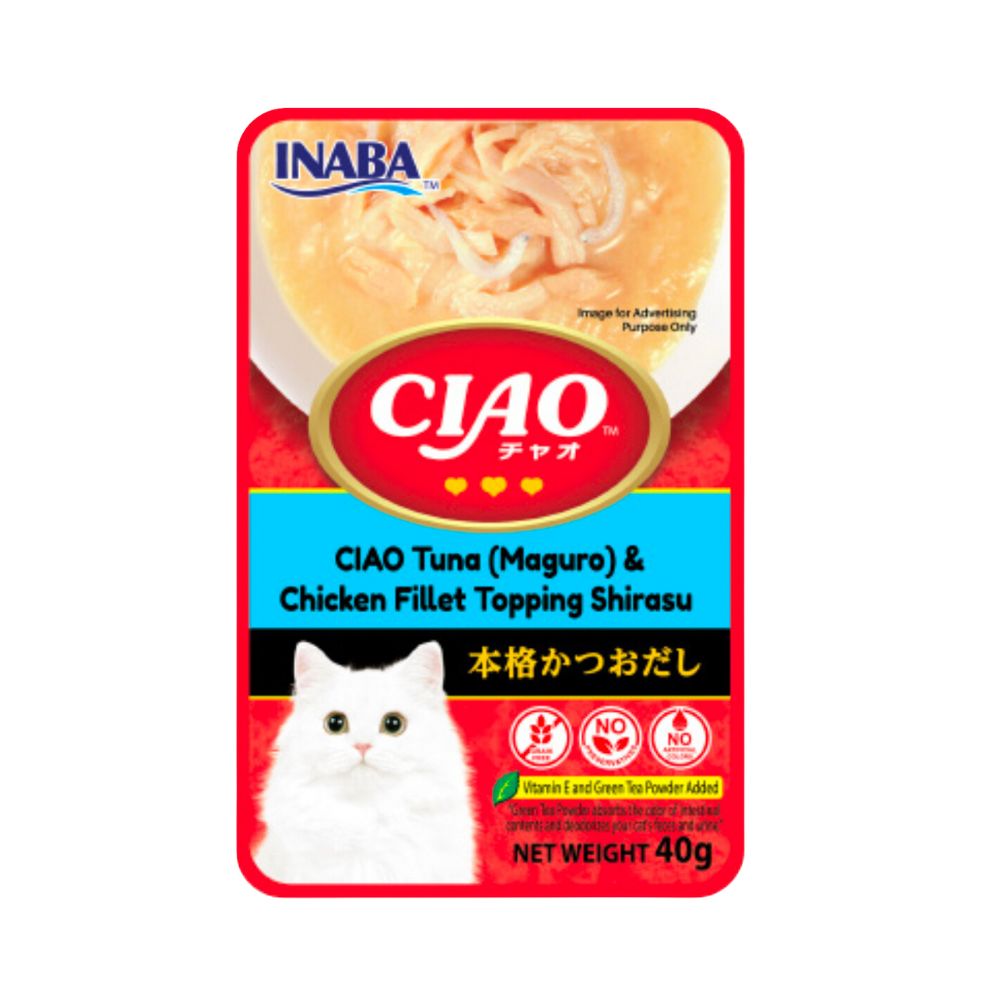 Ciao Pouch 40g Maguro Chicken Shirasu Wet Cat Food