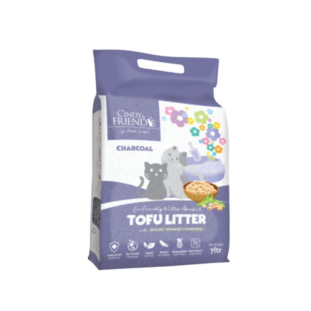 Cindy & Friends Tofu Litter Charcoal 7l Cat Litter