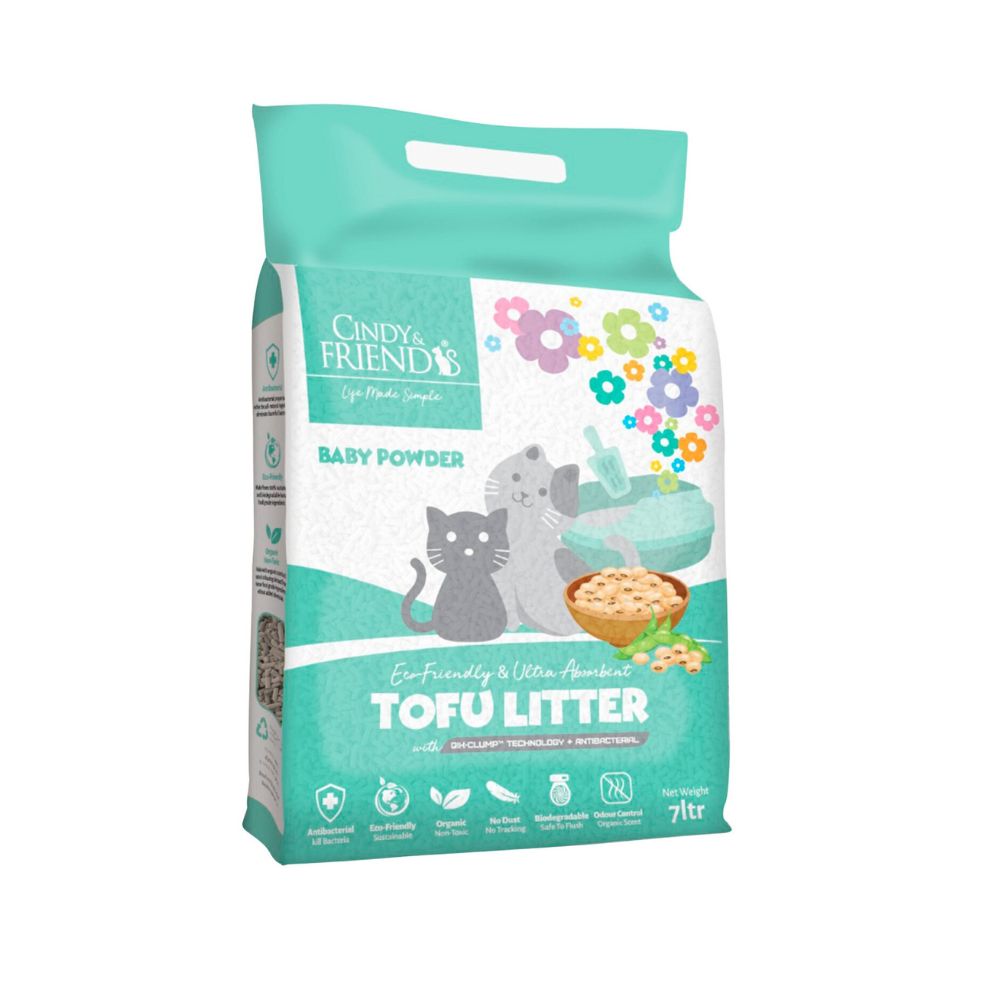 Cindy & Friends Tofu Litter Baby Powder 7l Cat Litter