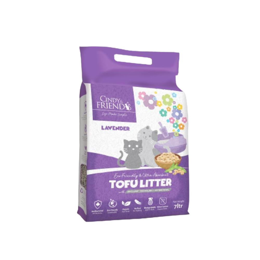 Cindy & Friends Tofu Litter Lavender 7l Cat Litter