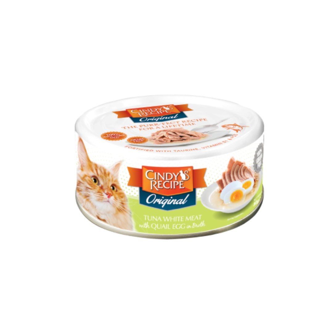 Cindy's Recipe Original Broth Tuna With Quail Egg 80g Wet Canned Cat Food