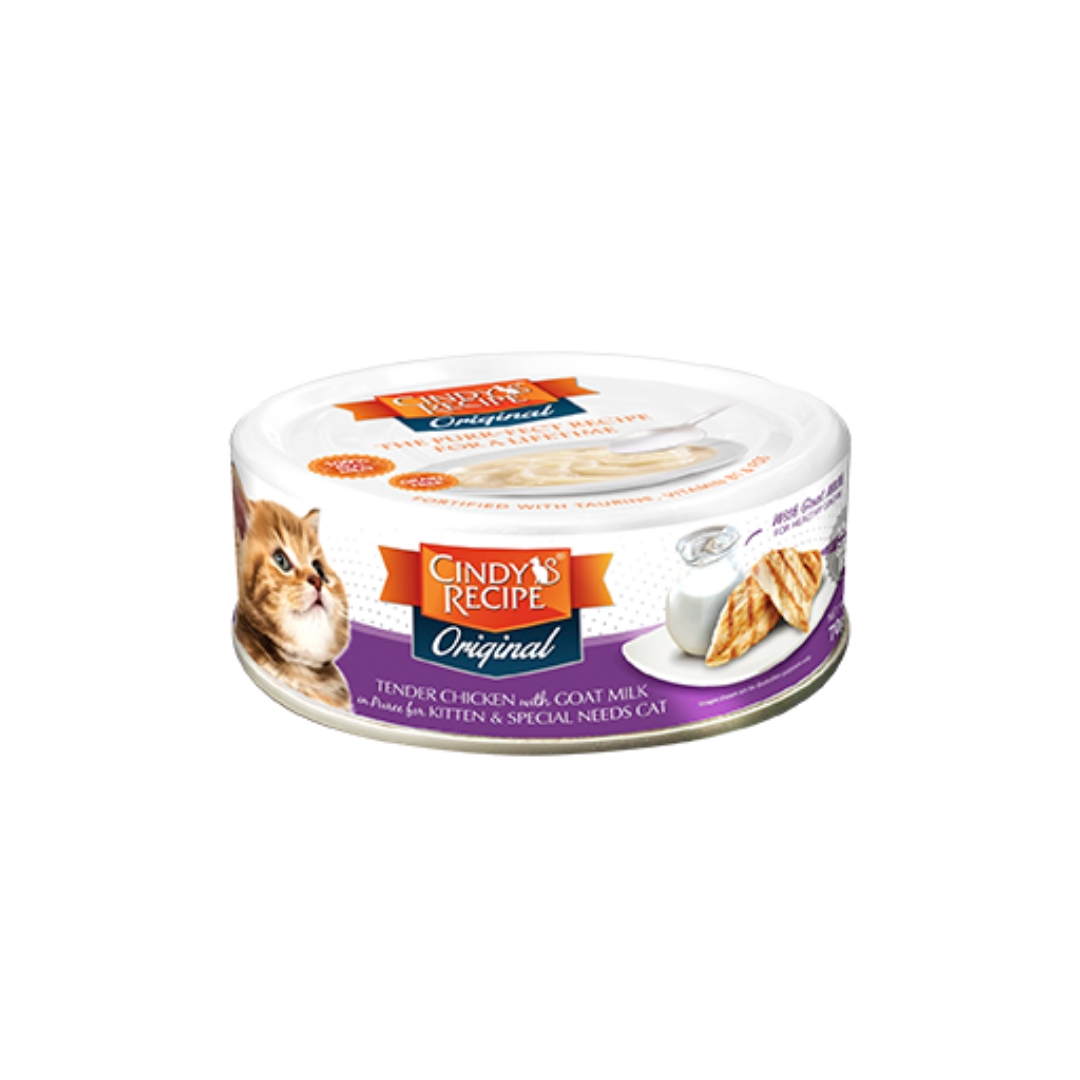 Cindy's Recipe Original Kitten Chicken With Goat Milk 80g Wet Canned Cat Food