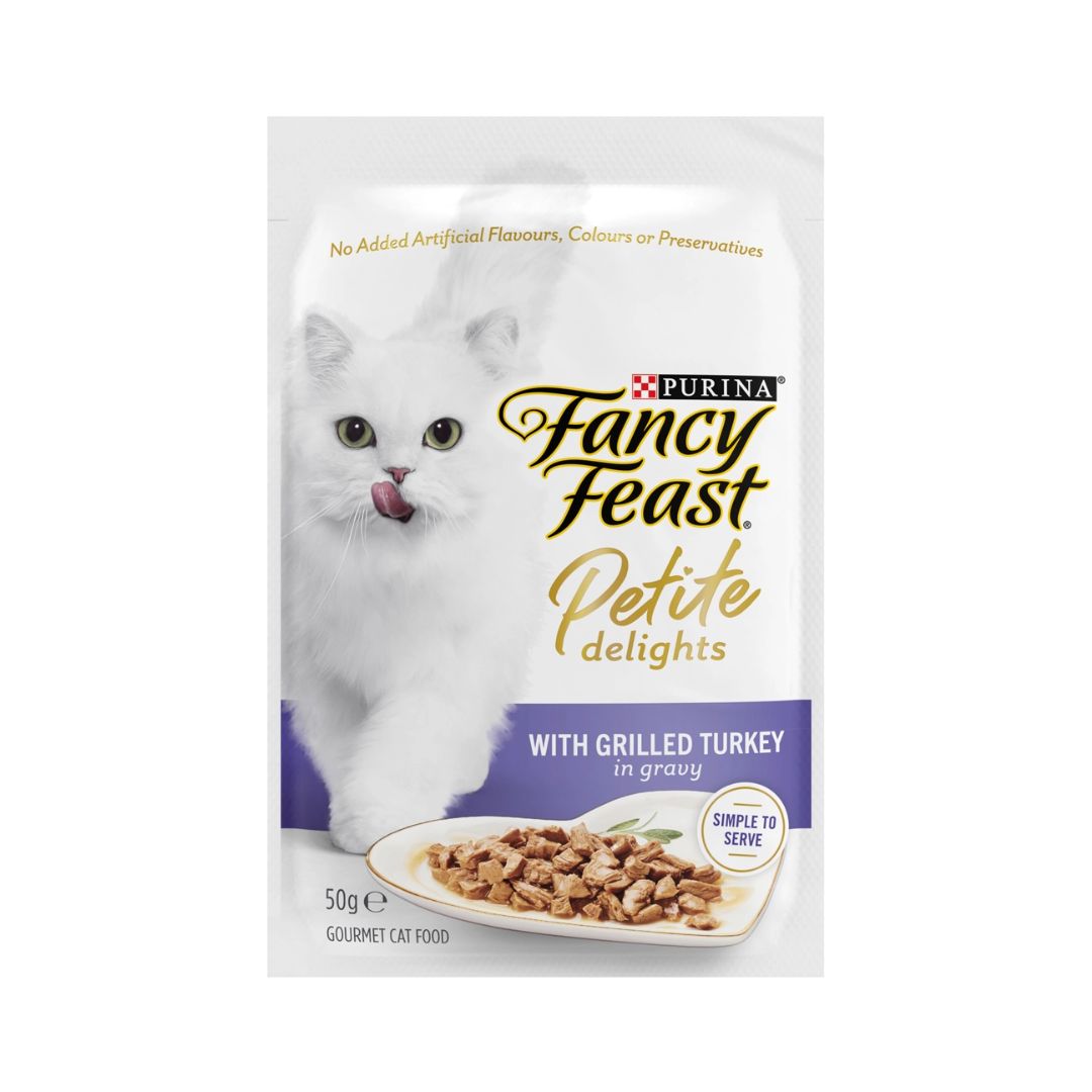 Fancy Feast Petite Delights 50g With Grilled Turkey In Gravy Wet Cat Pouch