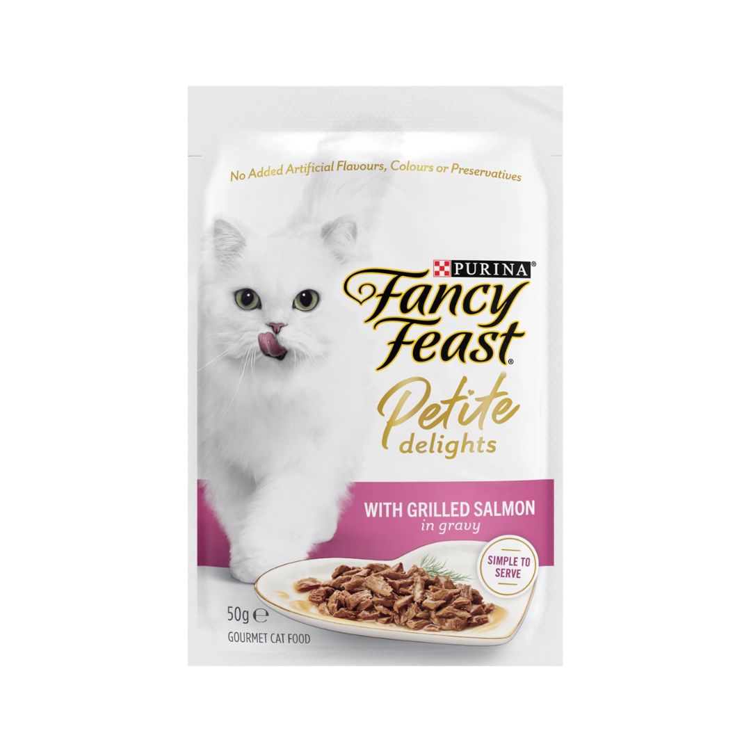 Fancy Feast Petite Delights 50g With Grilled Salmon In Gravy Wet Cat Pouch