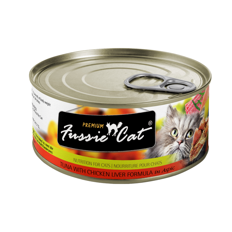 Fussie Cat 80g Black Label Tuna With Chicken Liver Wet Canned Food