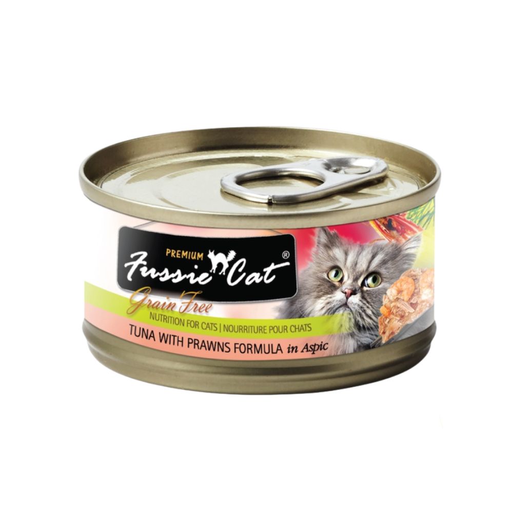 Fussie Cat 80g Black Label Tuna With Prawns Wet Canned Food