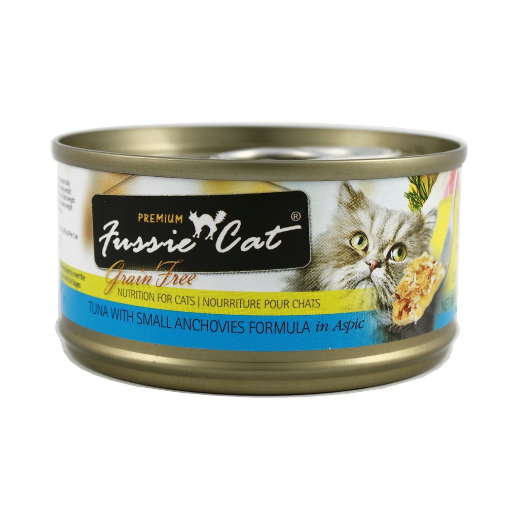 Fussie Cat 80g Black Label Tuna With Small Anchovies Wet Canned Food