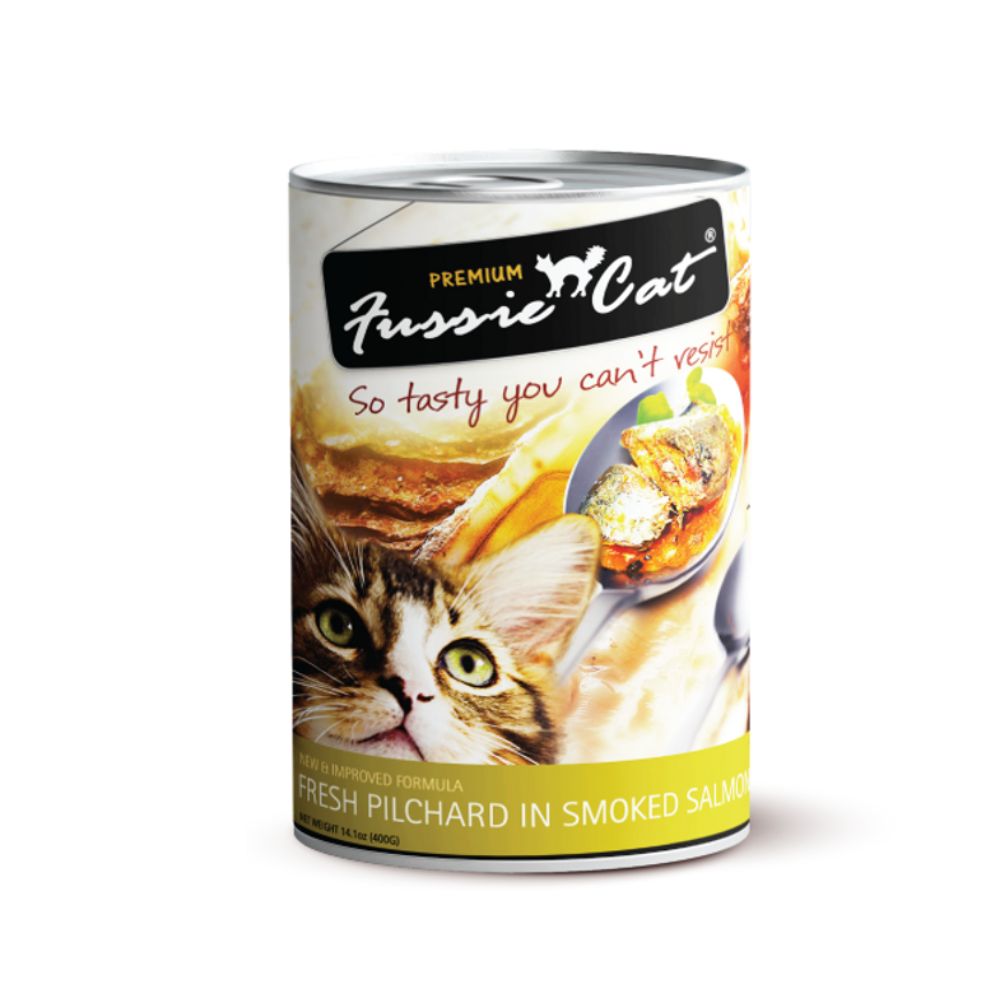 Fussie Cat 400g Fresh Pilchard In Smoked Salmon Jelly Wet Canned Food