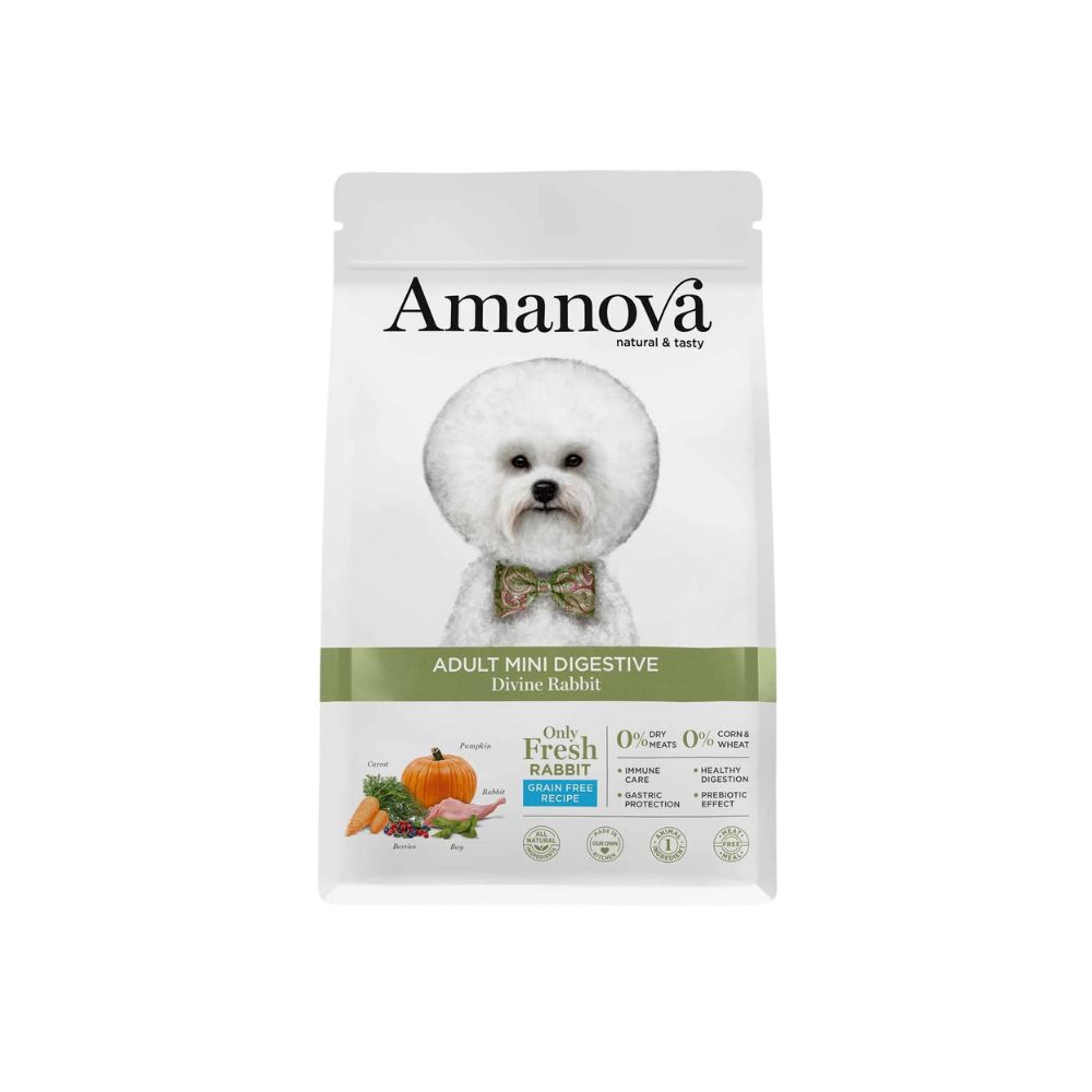 Amanova Dog 7kg Adult Digestive Mini Rabbit & Pumpkin Dry Dog Food