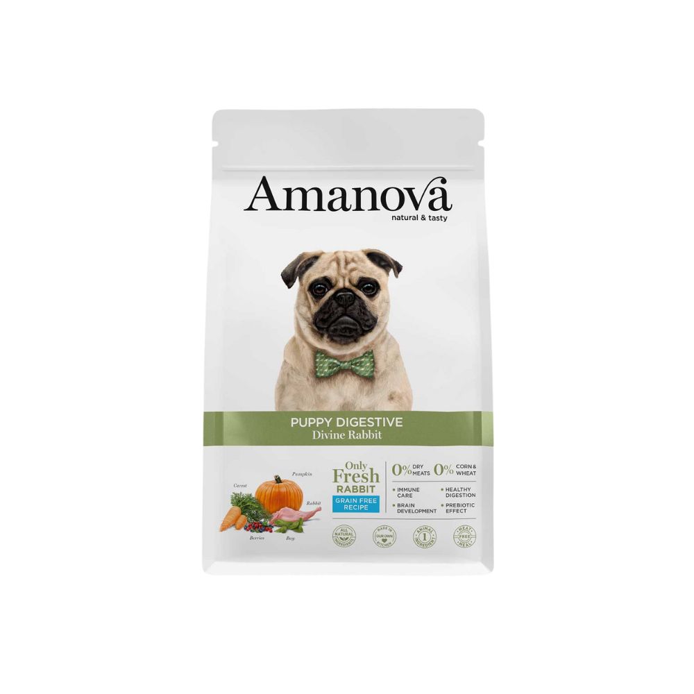 Amanova Dog 7kg Puppy Digestive All Breeds Rabbit & Pumpkin Dry Dog Food