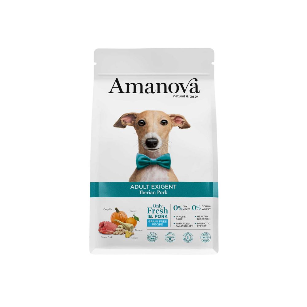 Amanova Dog 2kg Adult Exigent All Breeds Iberian Pork & Pumpkin Dry Dog Food