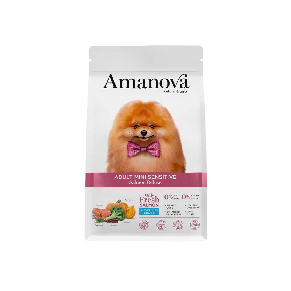 Amanova Dog 2kg Adult Sensitive Mini Salmon & Pumpkin Dry Dog Food