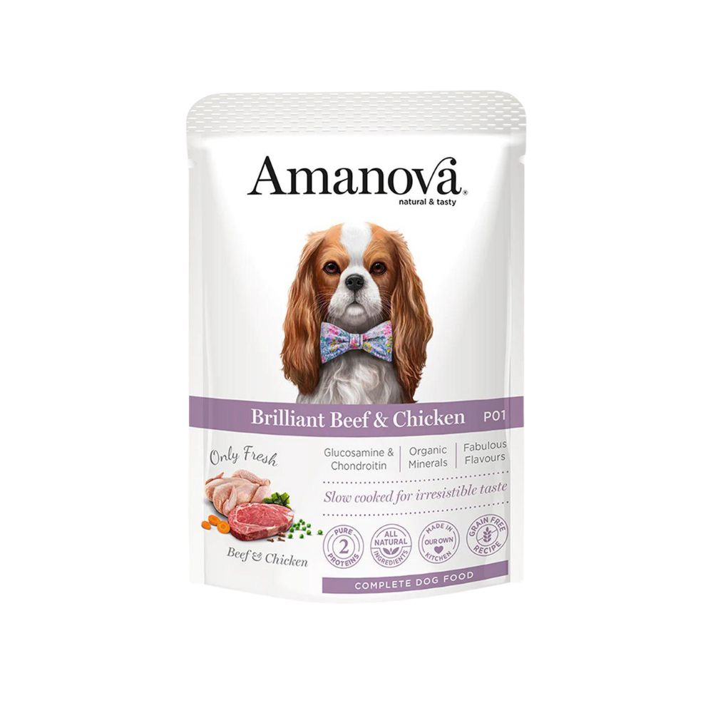 Amanova Dog 100g Adult Brilliant Beef & Chicken Wet Dog Pouch