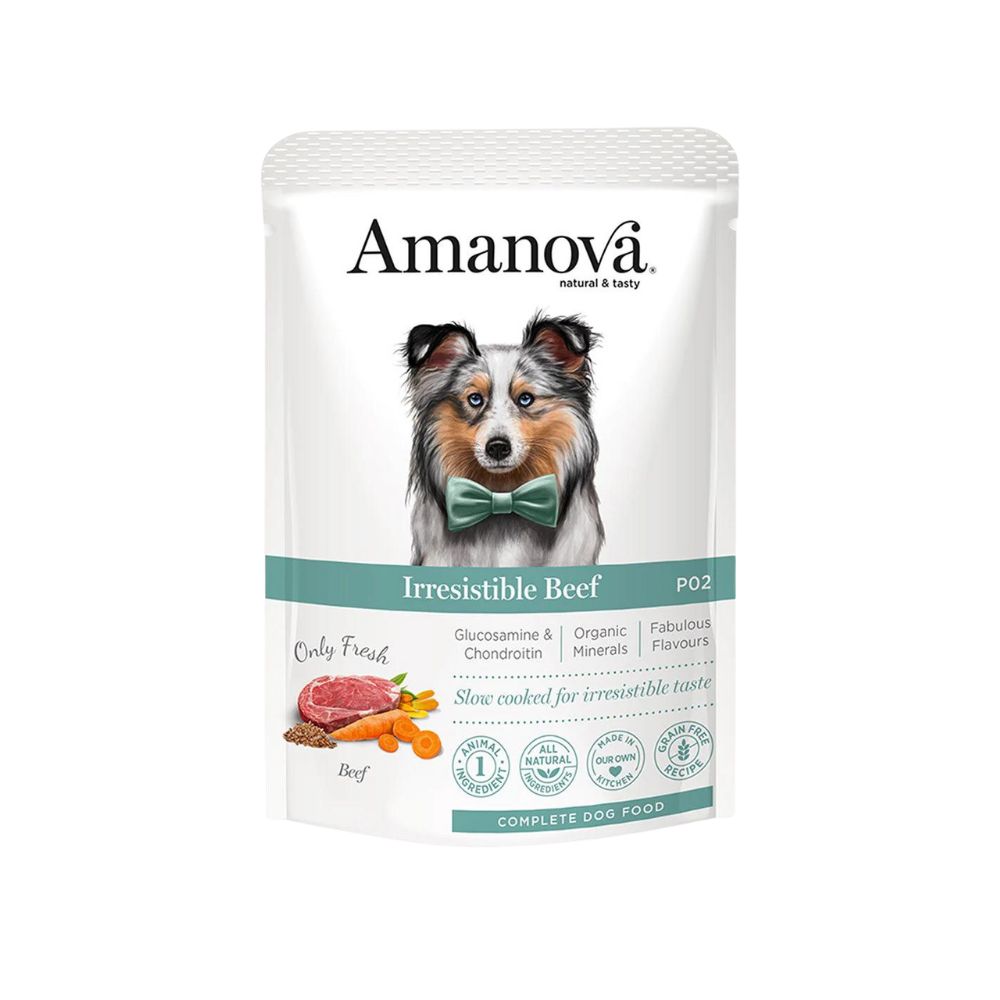 Amanova Dog 100g Adult Irresistible Beef Wet Dog Pouch