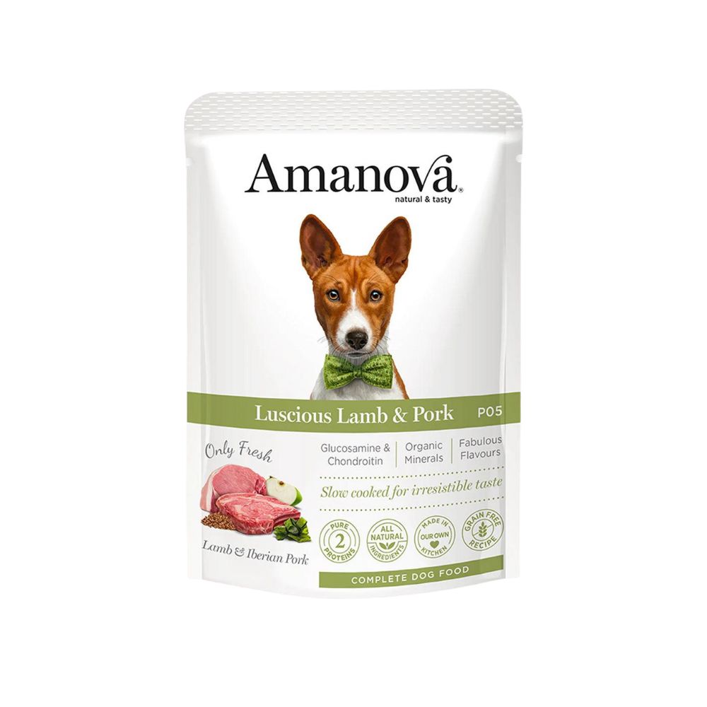 Amanova Dog 100g Adult Lamb & Iberian Pork Wet Dog Pouch