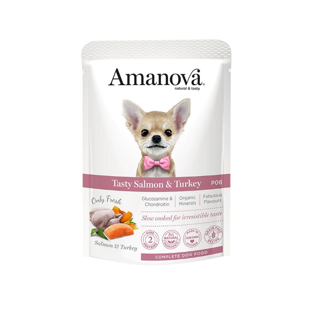 Amanova Dog 100g Adult Tasty Salmon & Turkey Wet Dog Pouch