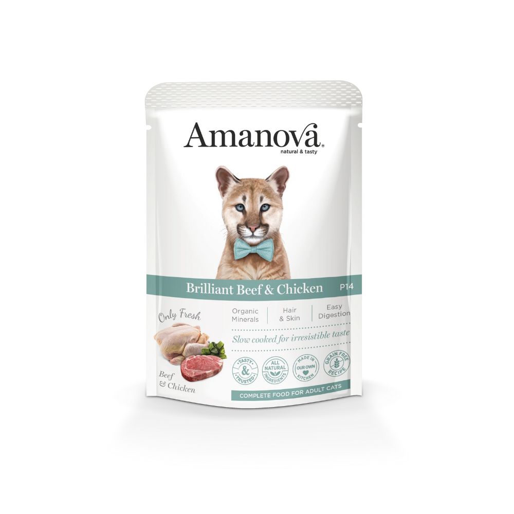 Amanova Cat 85g Pouch Beef & Chicken Wet Cat Pouch