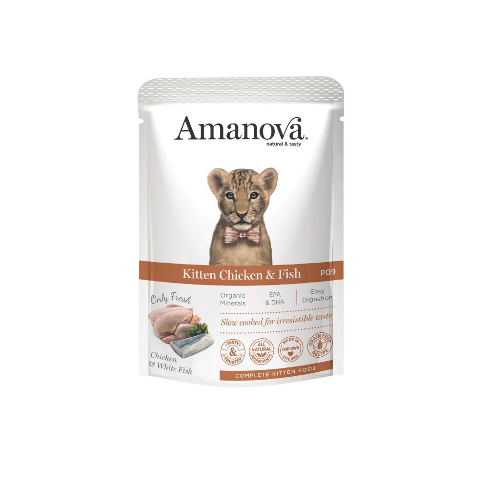 Amanova Cat 85g Pouch Kitten Chicken & Fish Wet Cat Pouch