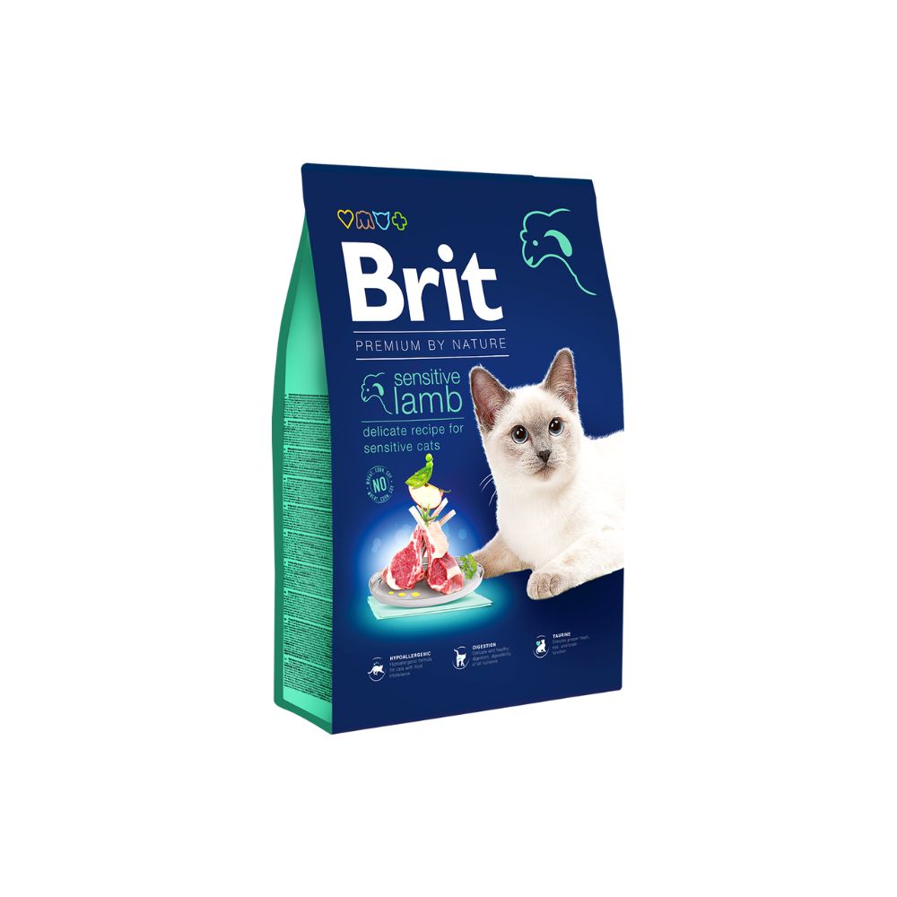 Brit Premium Cat 8kg Adult Sensitive Lamb Dry Cat Food