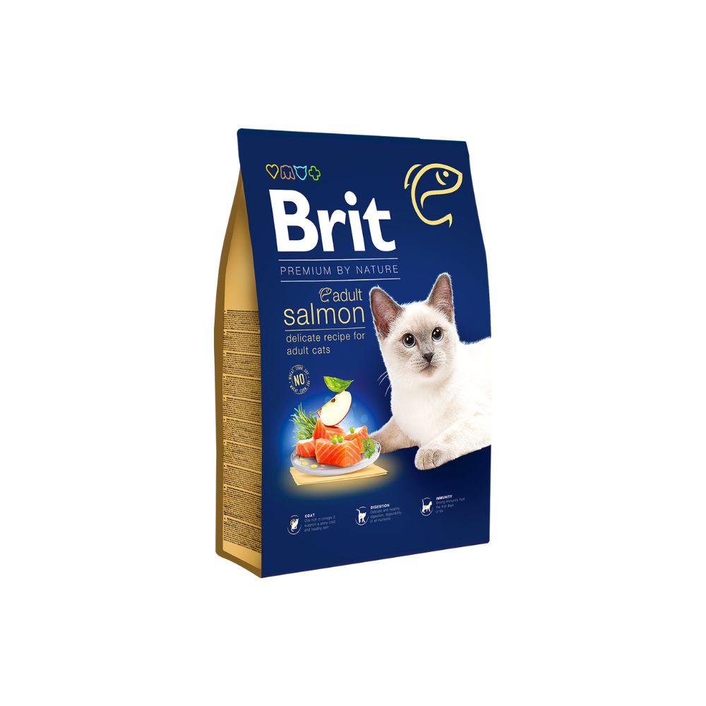 Brit Premium Cat 8kg Adult Salmon Dry Cat Food