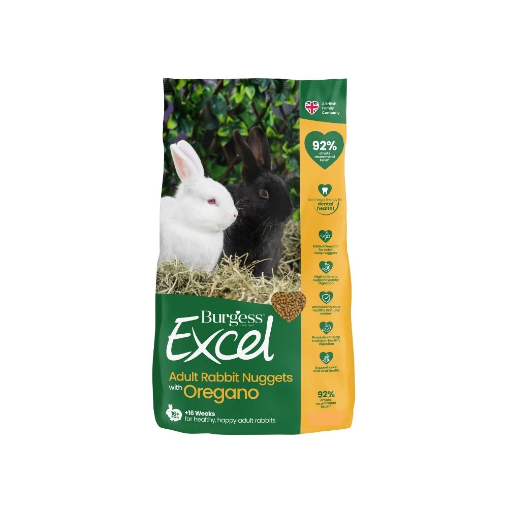 Burgess 1kg Excel Adult Rabbit Nuggets With Oregano