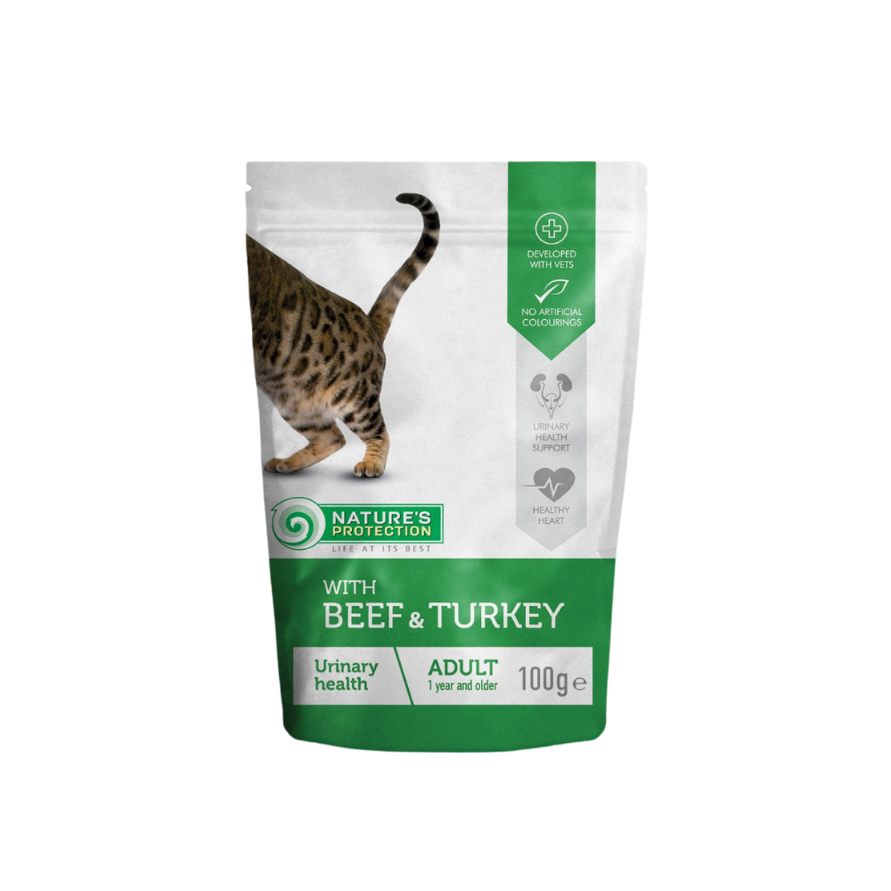 Nature's Protection Cat Pouch 100g Urinary With Beef & Turkey Wet Cat Food