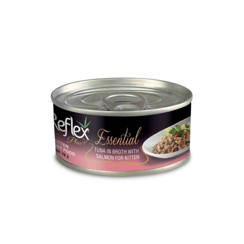 Reflex Plus Essential Tuna In Broth With Salmon For Kitten 70g Wet Cat Food