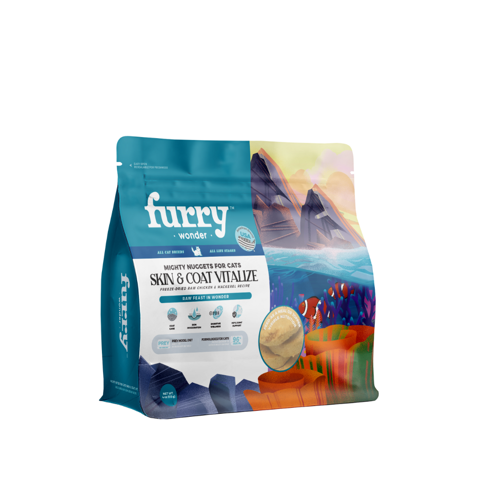 Furry Wonder Skin & Coat Vitalize Freeze-dried Raw Chicken & Mackerel Recipe For Cats 113g (4oz)