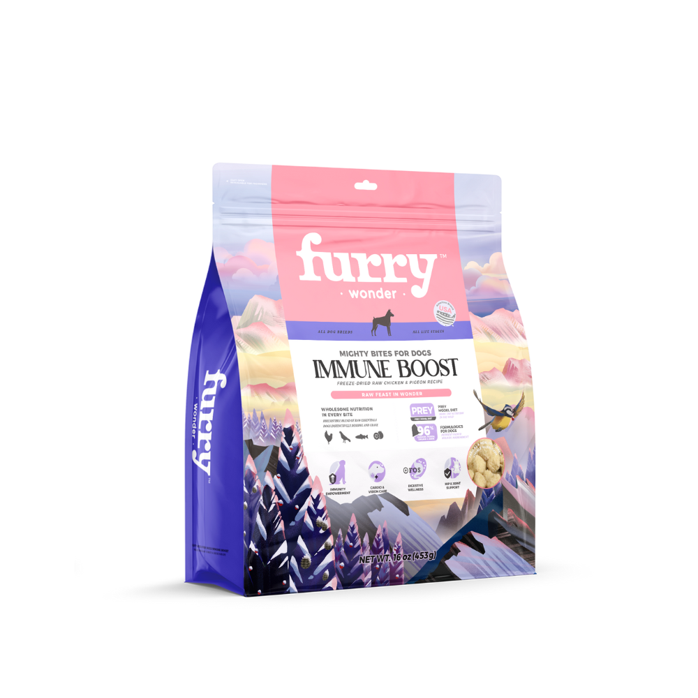 Furry Wonder Immune Boost Freeze-dried Raw Pigeon & Chicken Recipe For All Life Stages Dog 453g (16oz)