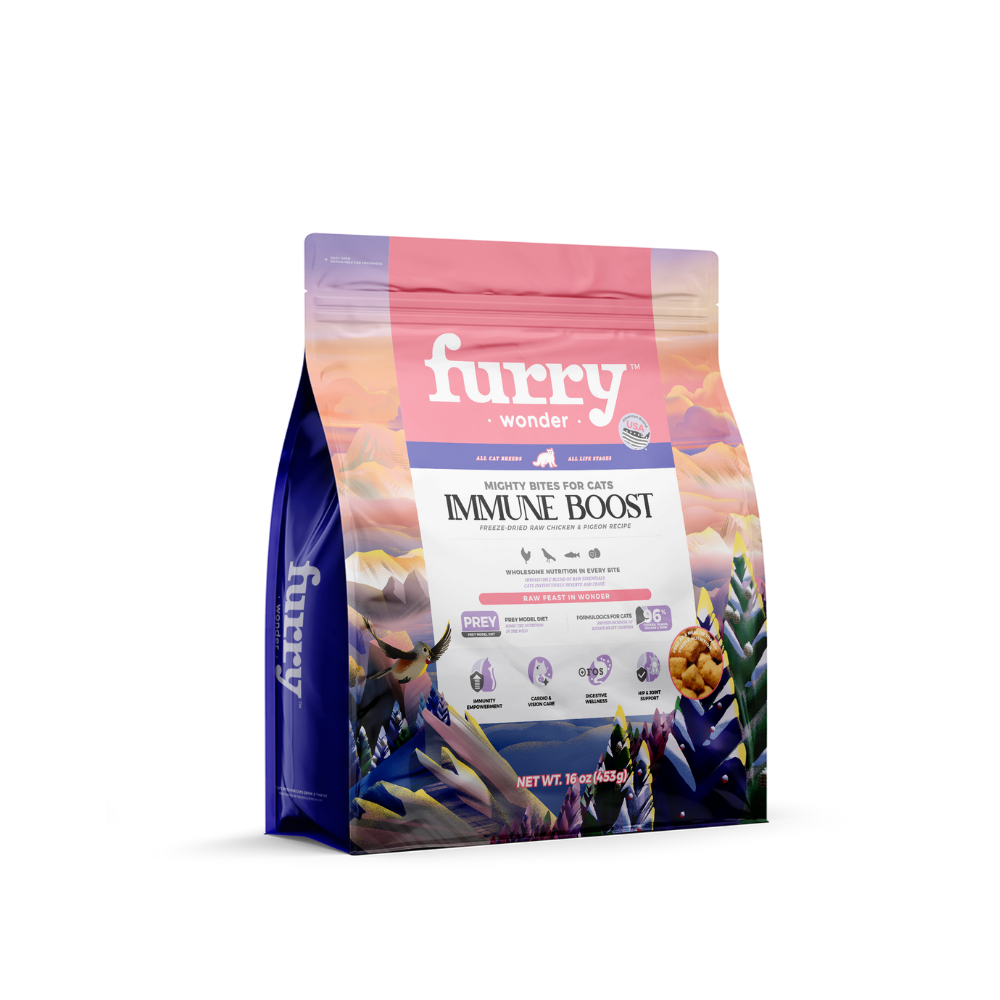 Furry Wonder Immune Boost Freeze-dried Raw Pigeon & Chicken Recipe For Cats 453g (16oz)