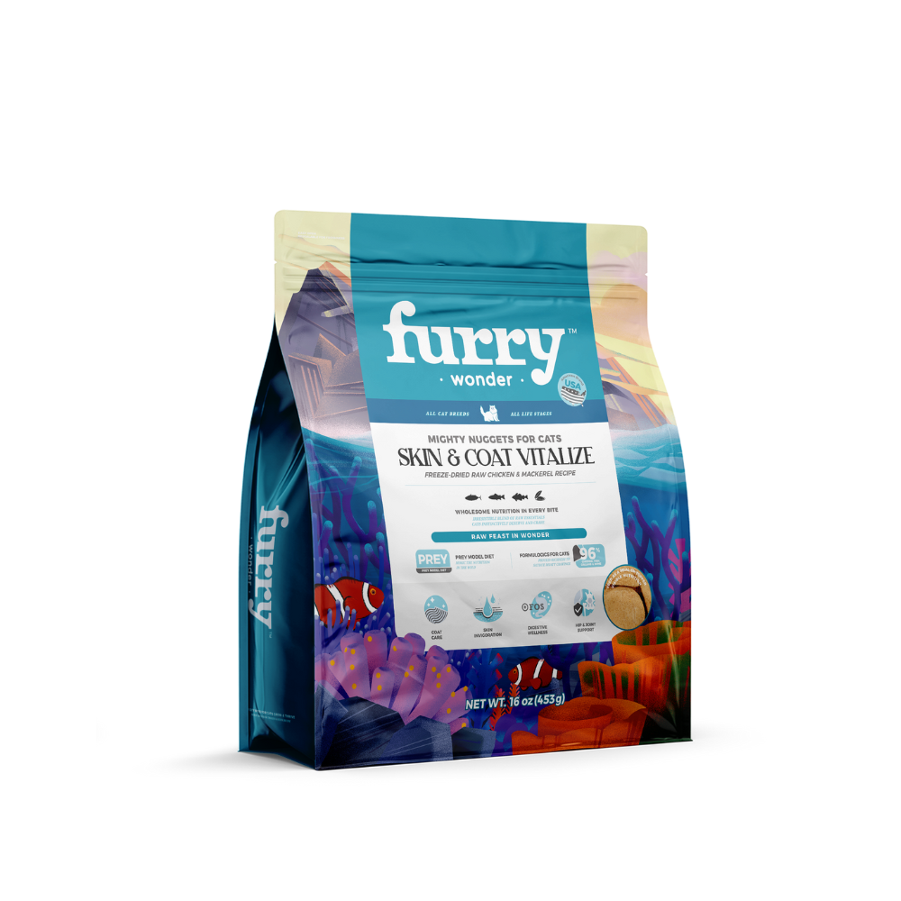 Furry Wonder Skin & Coat Vitalize Freeze-dried Raw Chicken & Mackerel Recipe For Cats 453g (16oz)