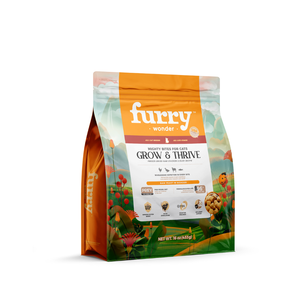 Furry Wonder Grow & Thrive Freeze-dried Raw Duck And Chicken Recipe For Cats Kitten 453g (16oz)