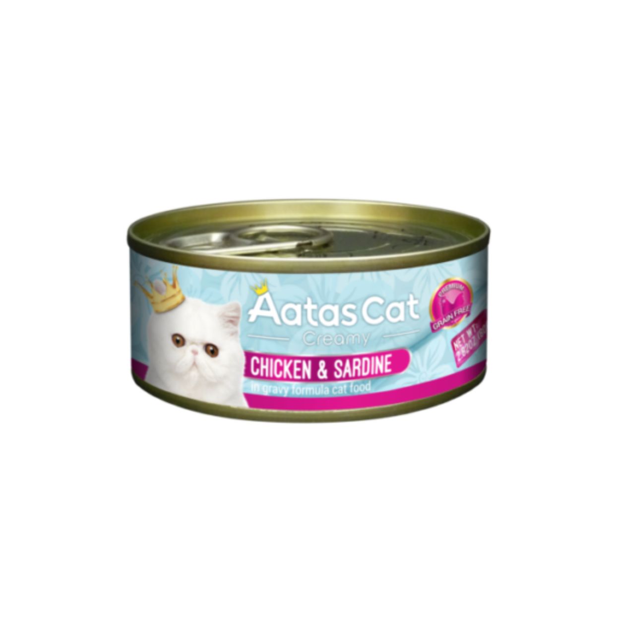 Aatas Cat 80g Creamy Chicken & Sardine In Gravy Wet Cat Canned Food Ddff (EXP: 19 Dec 2025) 