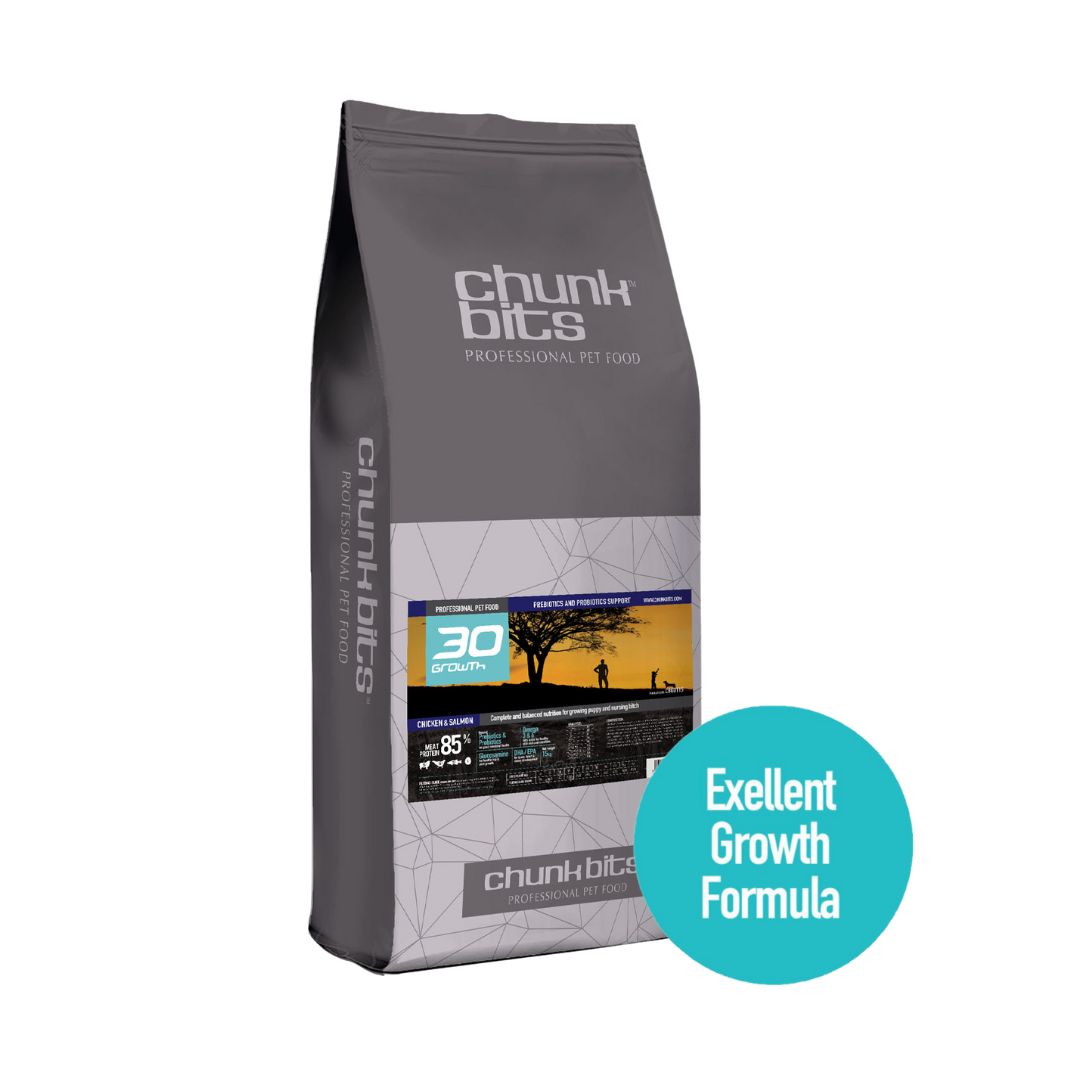 Chunkbits Dog 13kg Growth 30 Puppy Chicken & Salmon Dry Dog Food