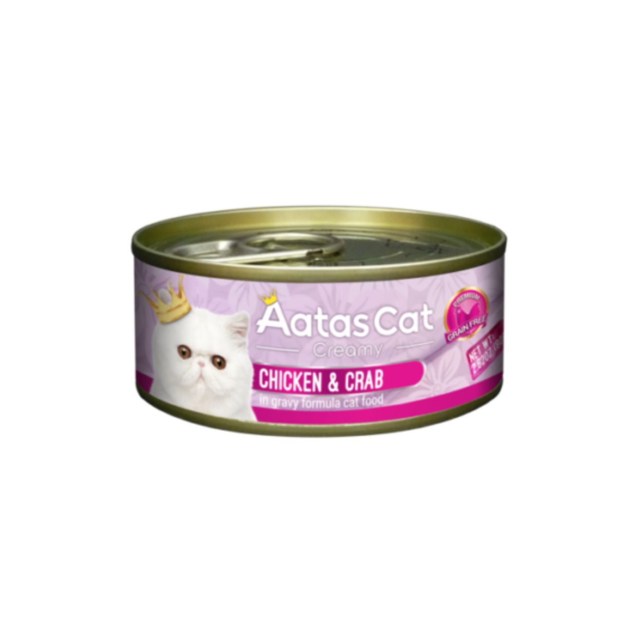 Aatas Cat 80g Creamy Chicken & Crab In Gravy Wet Cat Canned Food (EXP: 10 Jun 2026) 