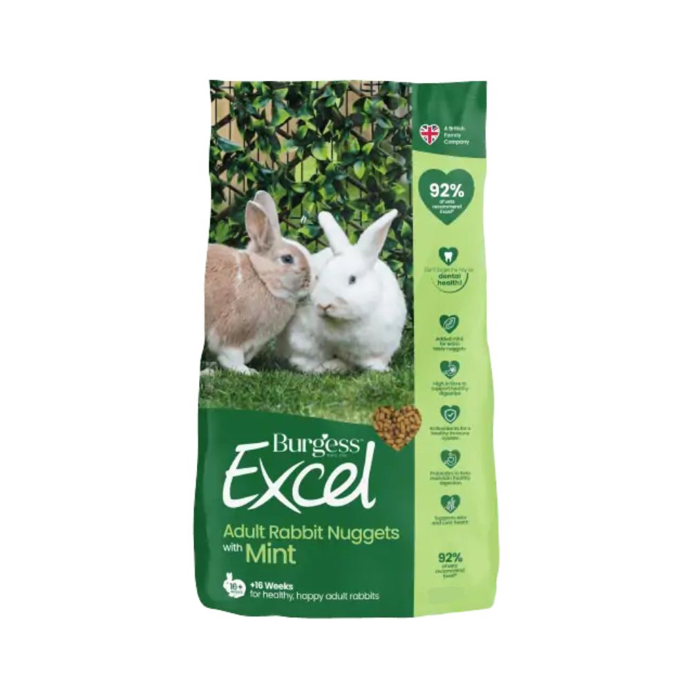 Burgess 1kg Excel Adult Rabbit Nuggets With Mint