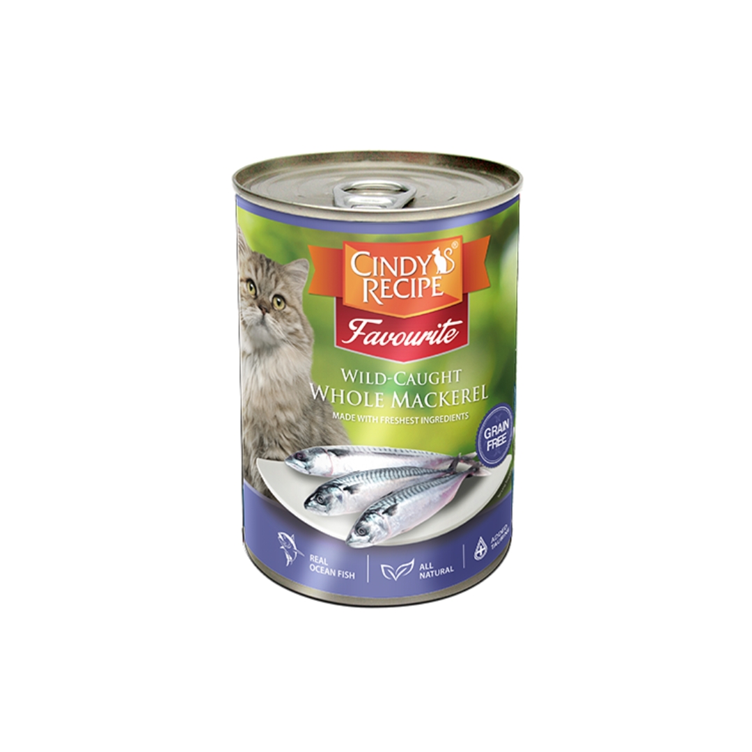 Cindy's Recipe Favourite+ Whole Mackerel 400g Wet Canned Cat Food